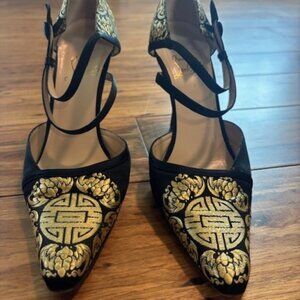 Christian Louboutin black and gold heels size 39